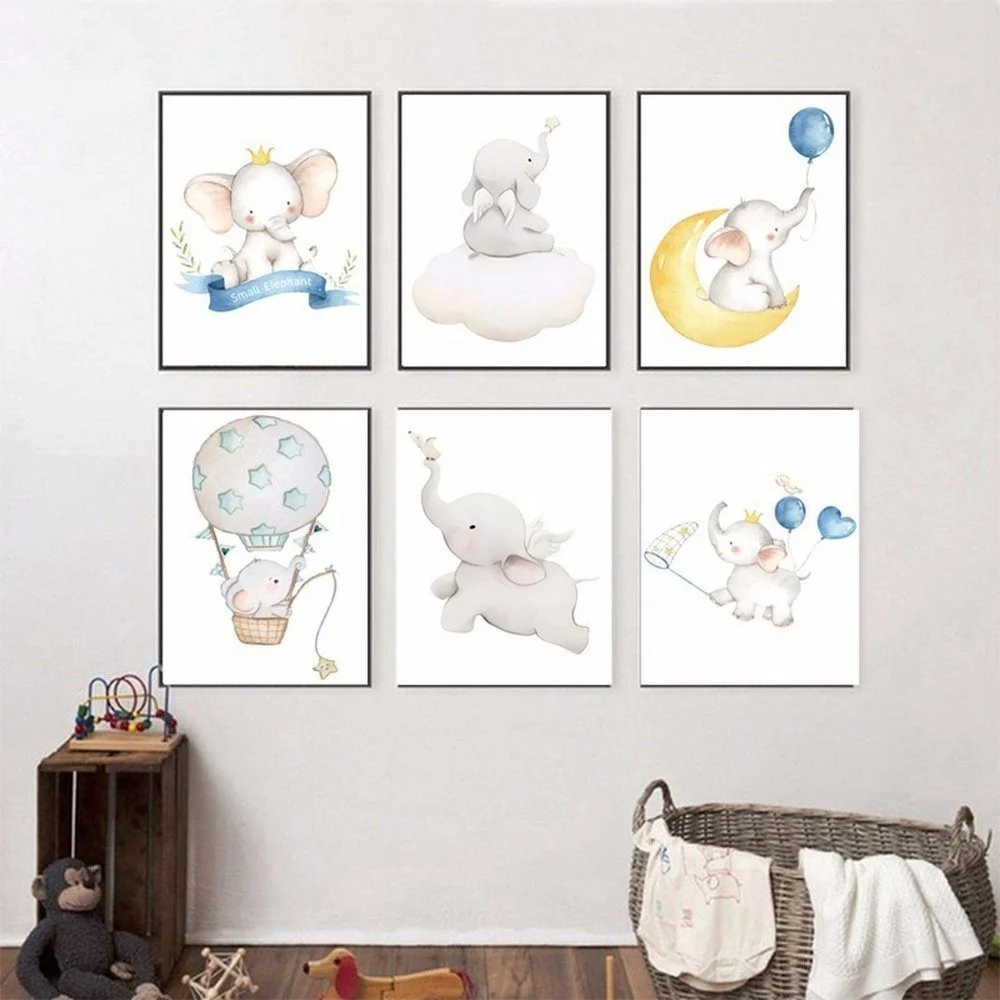 Kinderzimmer Poster-Set „Waldtiere“ – 6er-Set, A4